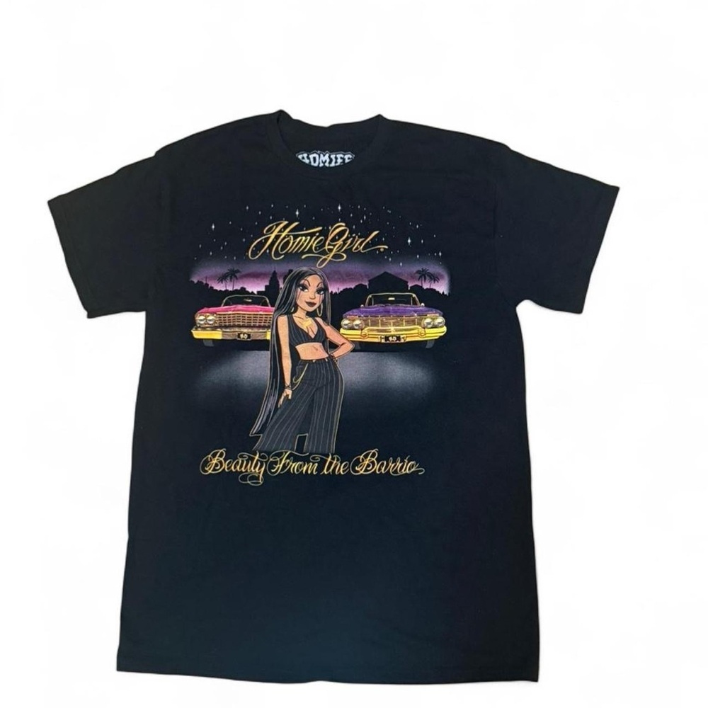 Black Graphic T-Shirt with Homegirl Design
